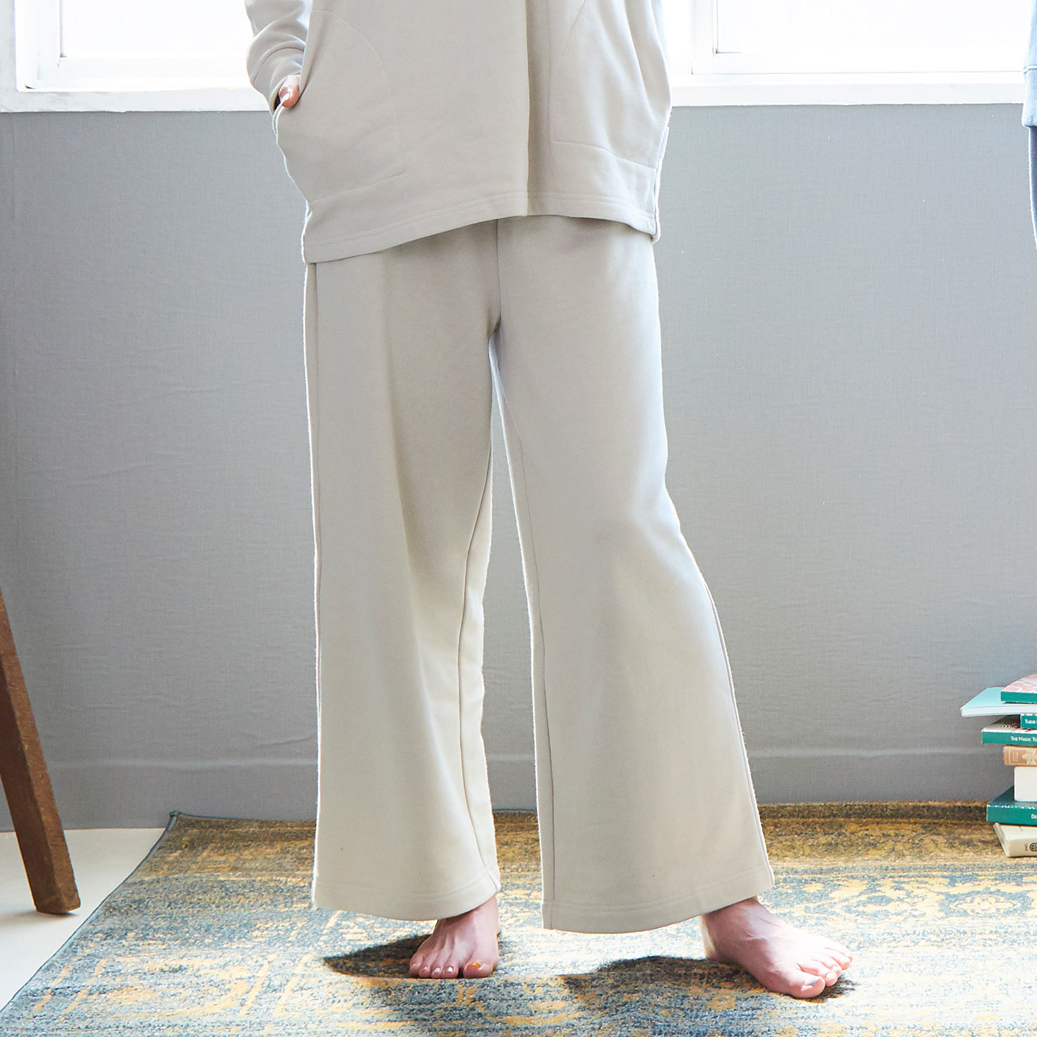 Cotton Lined Wide Pants With Waist Cover
